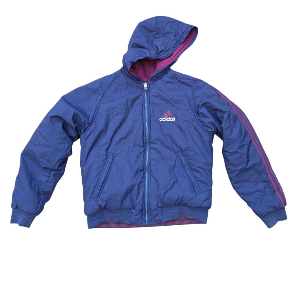 Vintage 90s Adidas Reversible Windbreaker puffer style jacket Size M